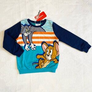 Tom and Jerry Toddler Boy Colorblock Character Print Long-sleeve Sweatshirt